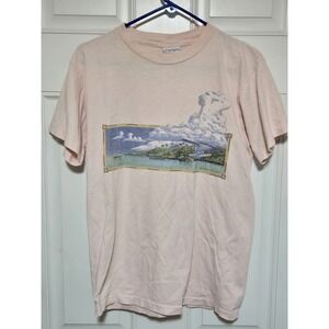 Vtg 1995 Jimmy Buffett Margaritaville Harbor John Breeding Art Shirt Size M Pink